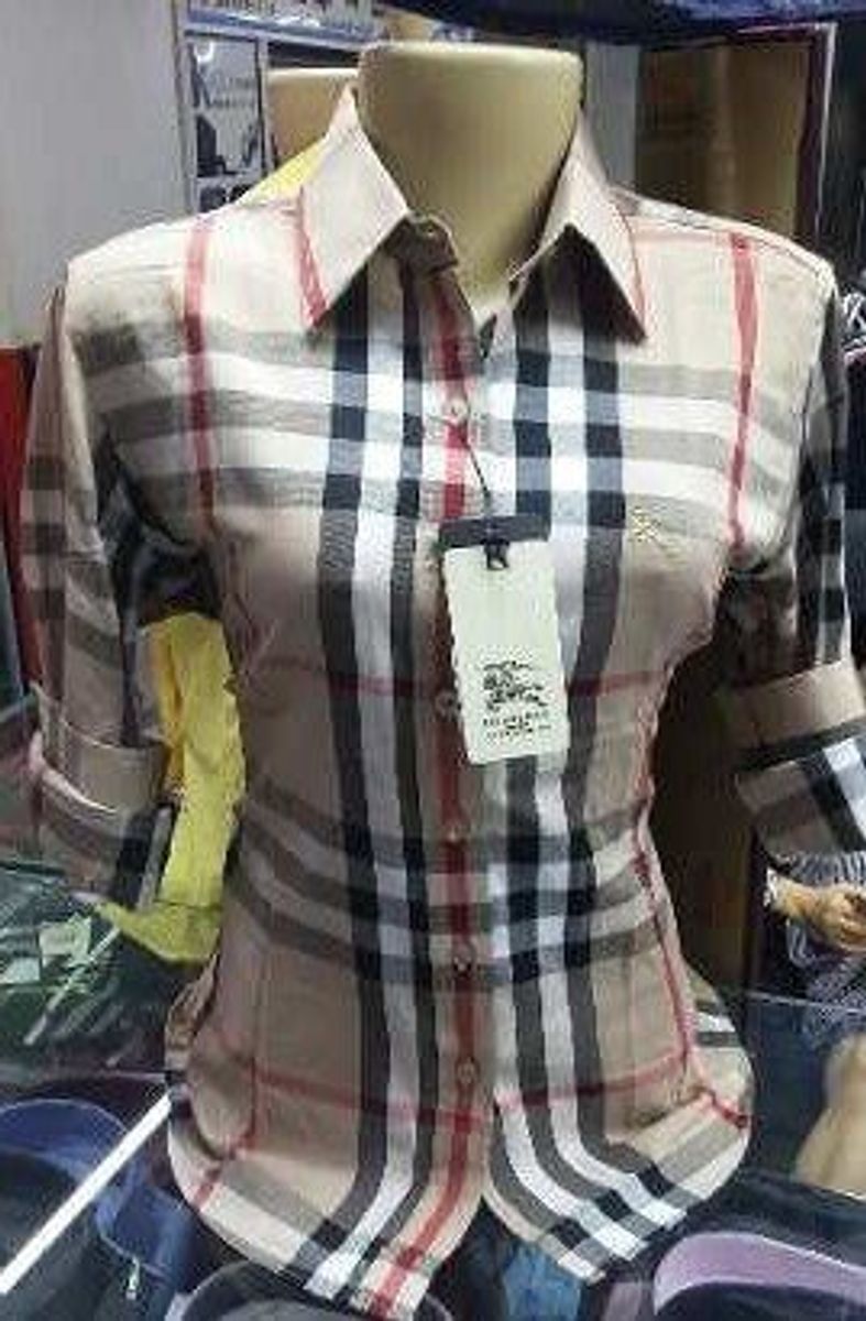 camisa xadrez burberry feminina