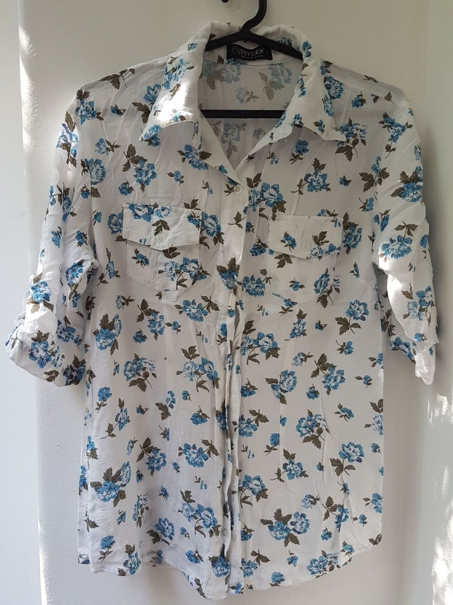 camisa social feminina florida