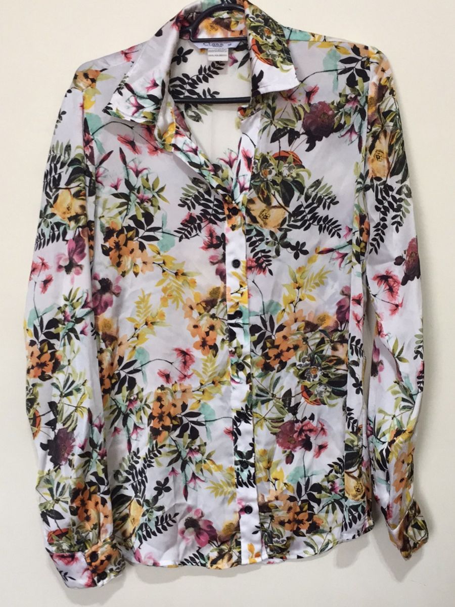 camisa social feminina florida