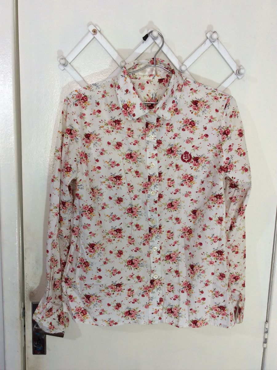 camisa social feminina florida