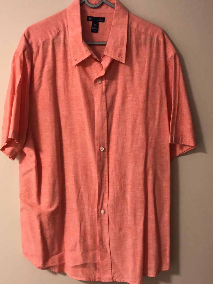 camisa social de linho manga curta