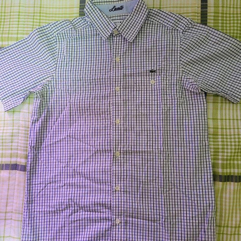 Camisa social best sale lacoste manga curta