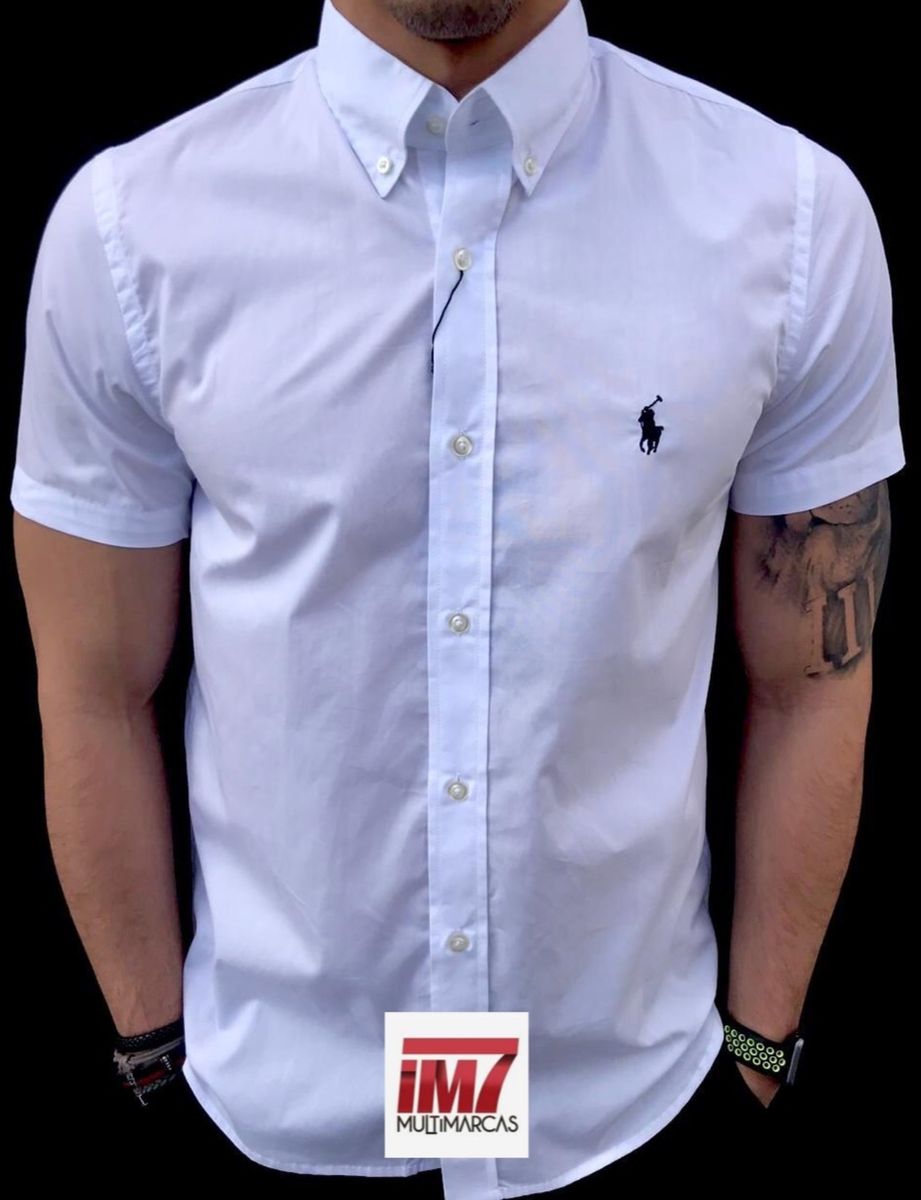 camisa social branca polo ralph lauren