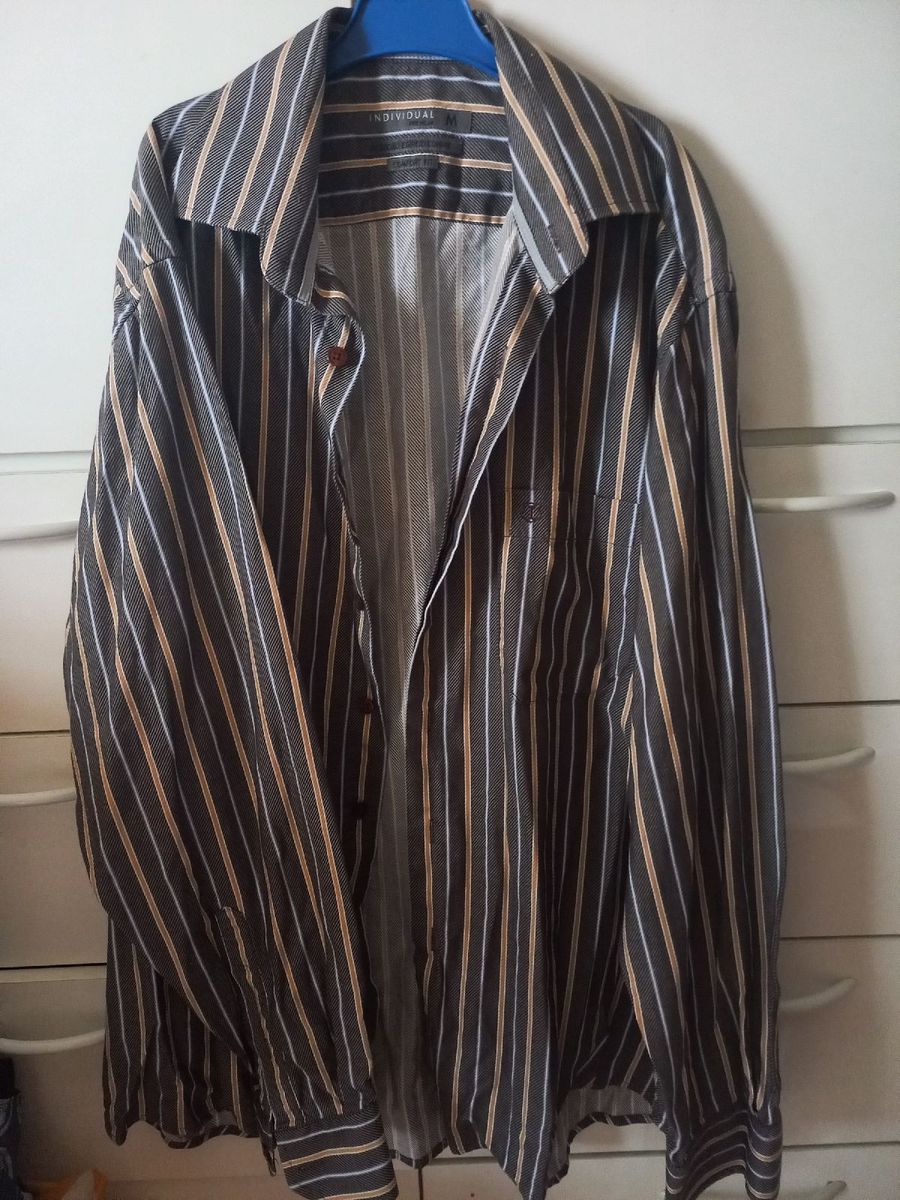 Camisa Manga Longa Slim com Bordado feita em Algodão Egípcio Rosa main image 1