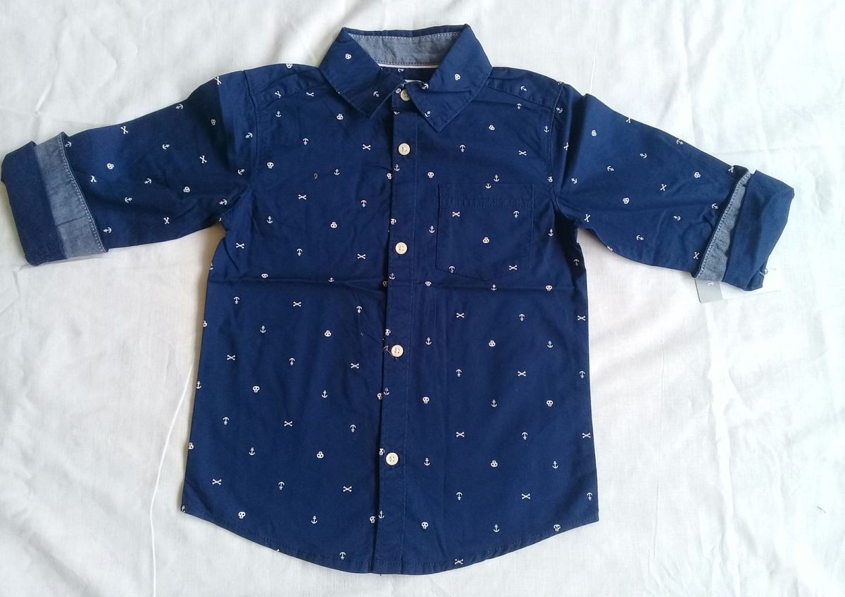camisa social infantil azul royal