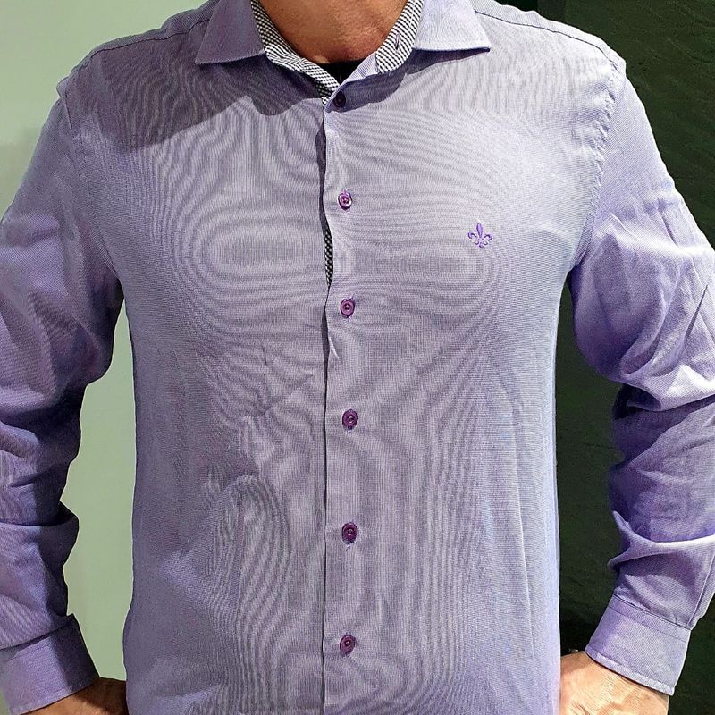 Camisa social masculina sales manga longa dudalina