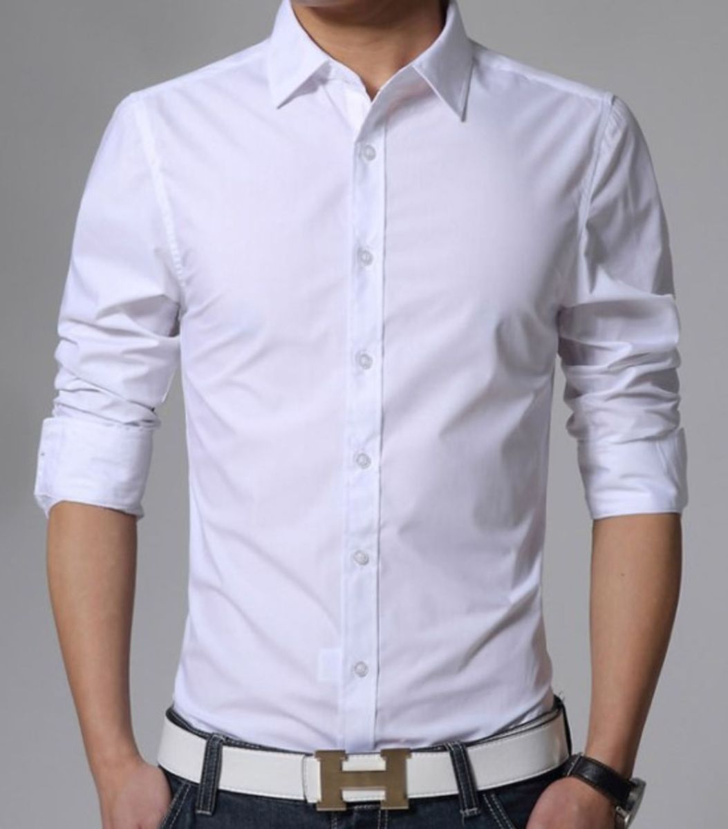 camisa branca social slim