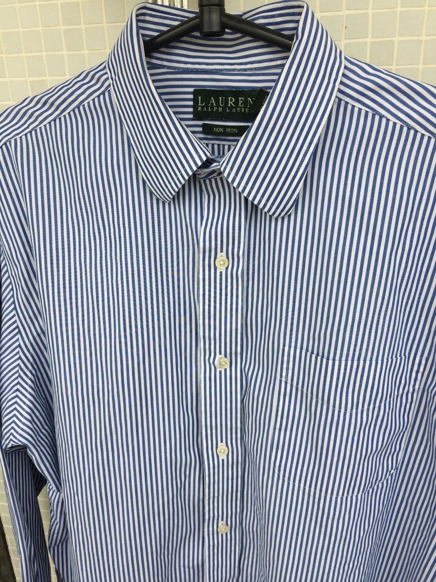 camisa social branca listrada