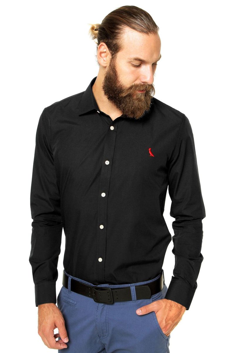 camisa masculina social preta