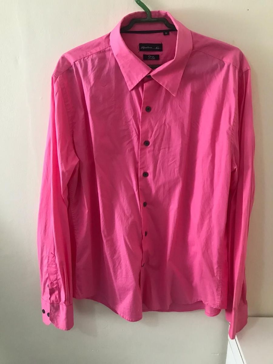 Camisa Social Rosa Alfaiataria Tng | Camisa Masculina Tng Usado ...
