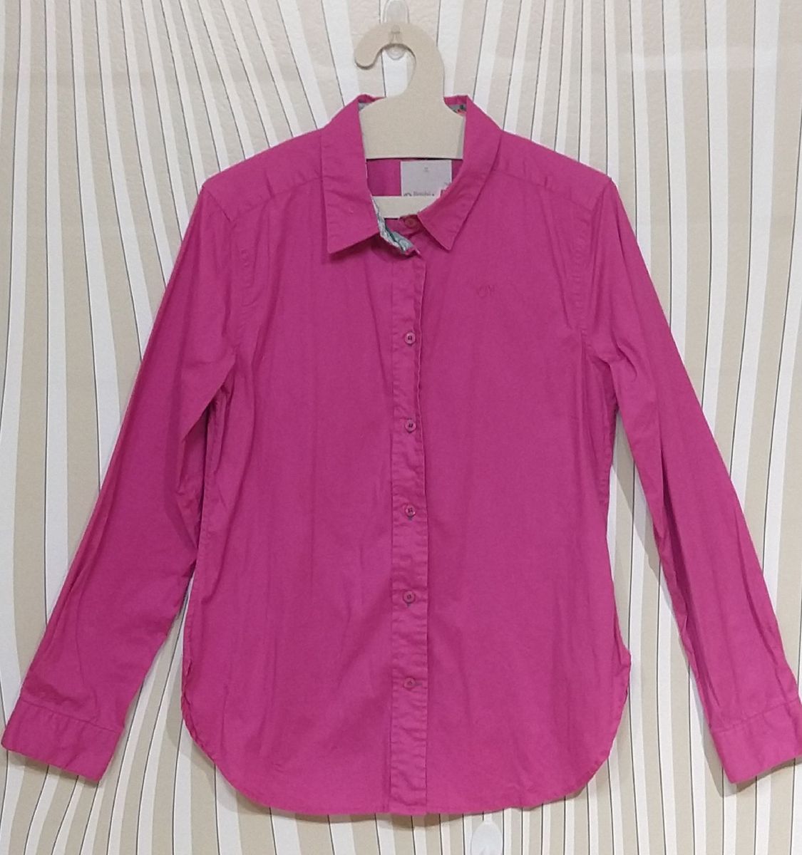 camisa social rosa feminina