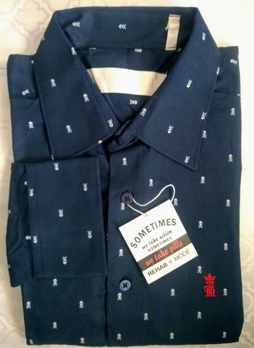camisa social estampa