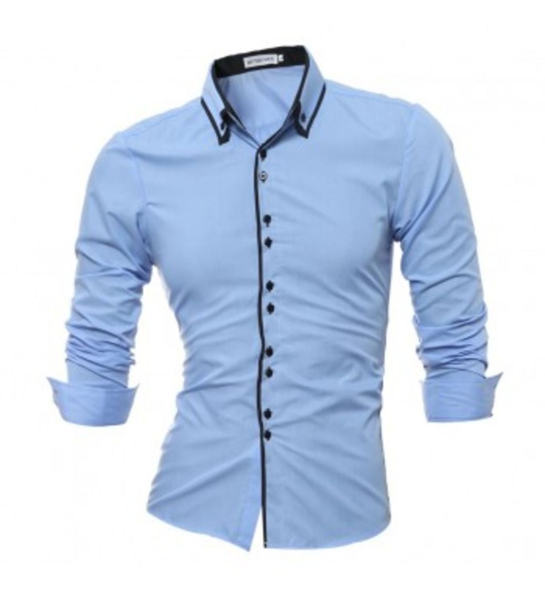 camisa social masculina slim azul