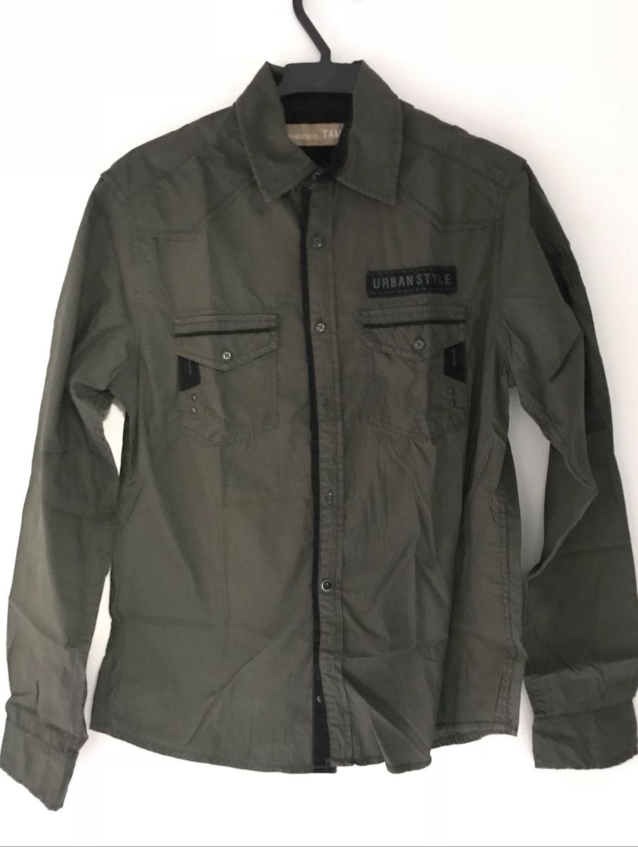 camisa social verde musgo