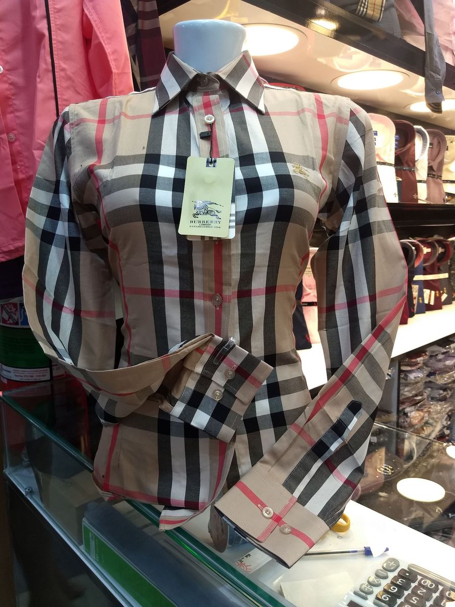 camisa xadrez burberry feminina