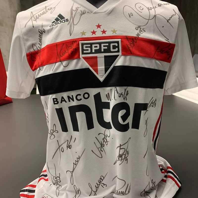 Camisa Spfc Sao Paulo 2019 Autografada Elenco 2020 Tamanho G