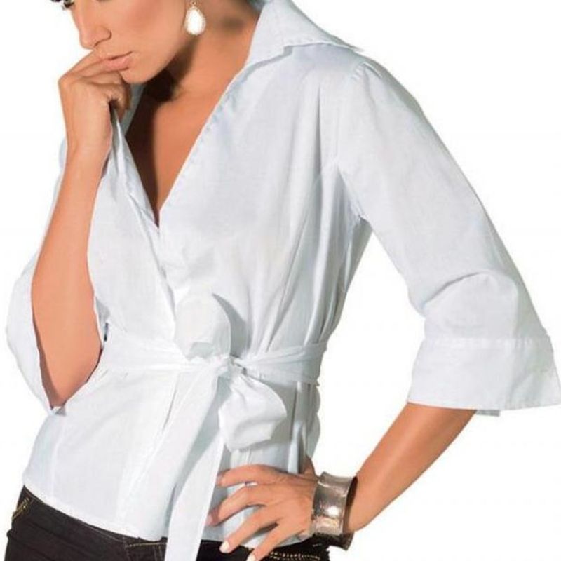 Camisa best sale transpassada feminina