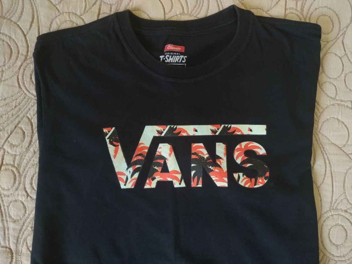 camiseta vans masculina preta