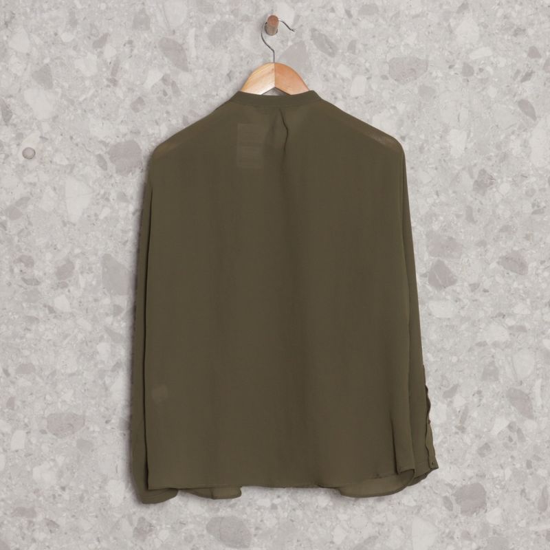 Camisa verde militar zara hot sale