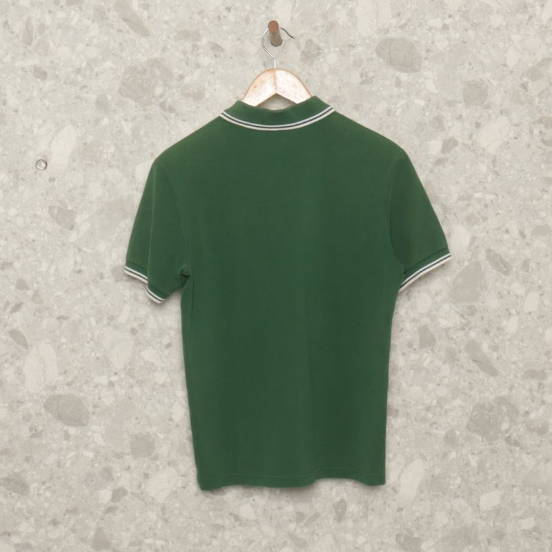 Camiseta Prada Manga Curta Com Detalhe Verde -Branca