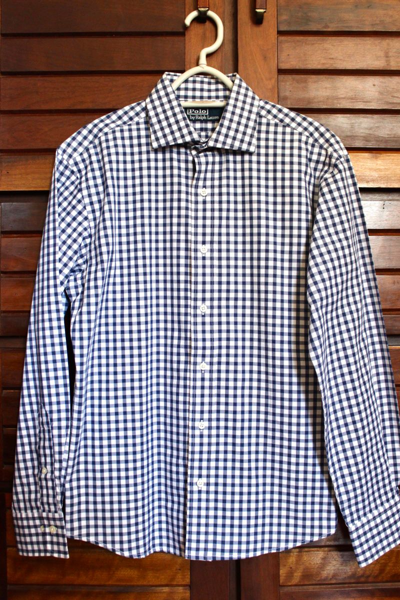 camisa xadrez azul marinho