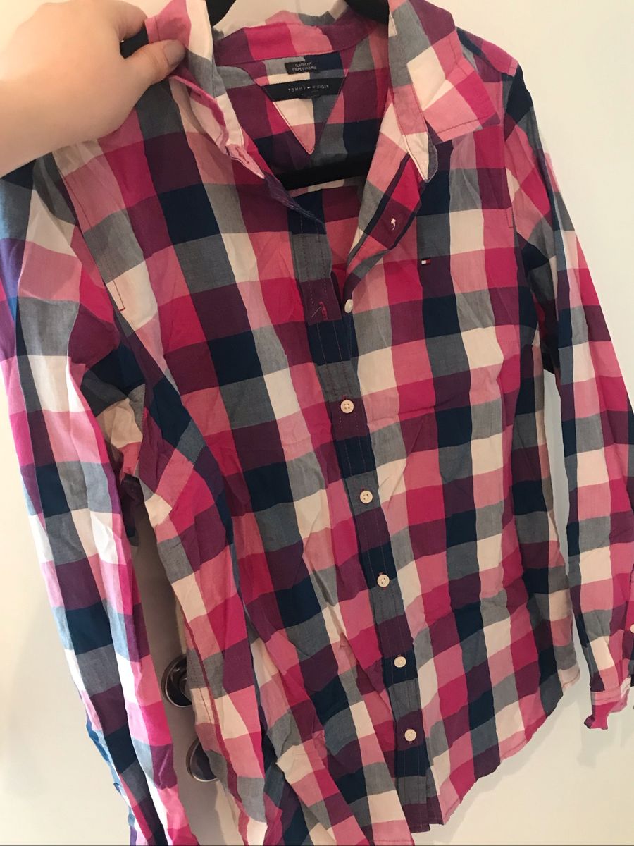 camisa xadrez feminina tommy hilfiger