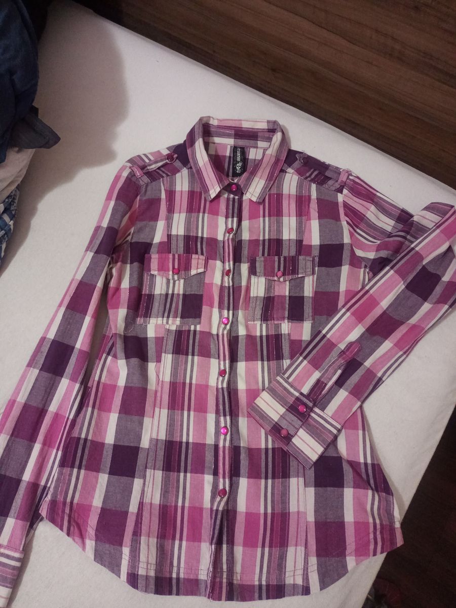Camisa xadrez best sale feminina na marisa