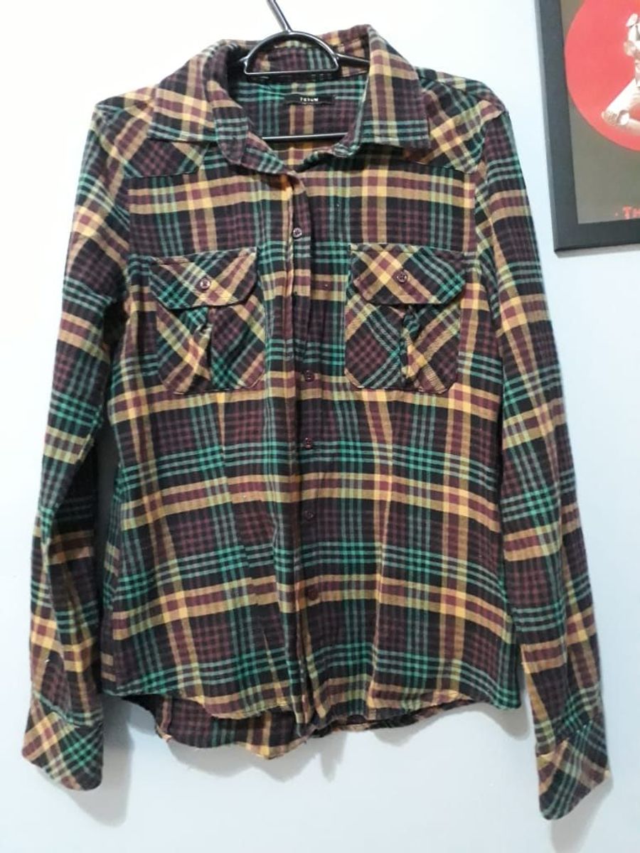 camisa feminina xadrez flanelada