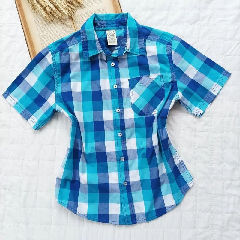 Camisa Xadrez Infantil, Faded Glory _ 4, Roupa Infantil para Menino Faded  Glory Nunca Usado 76291026