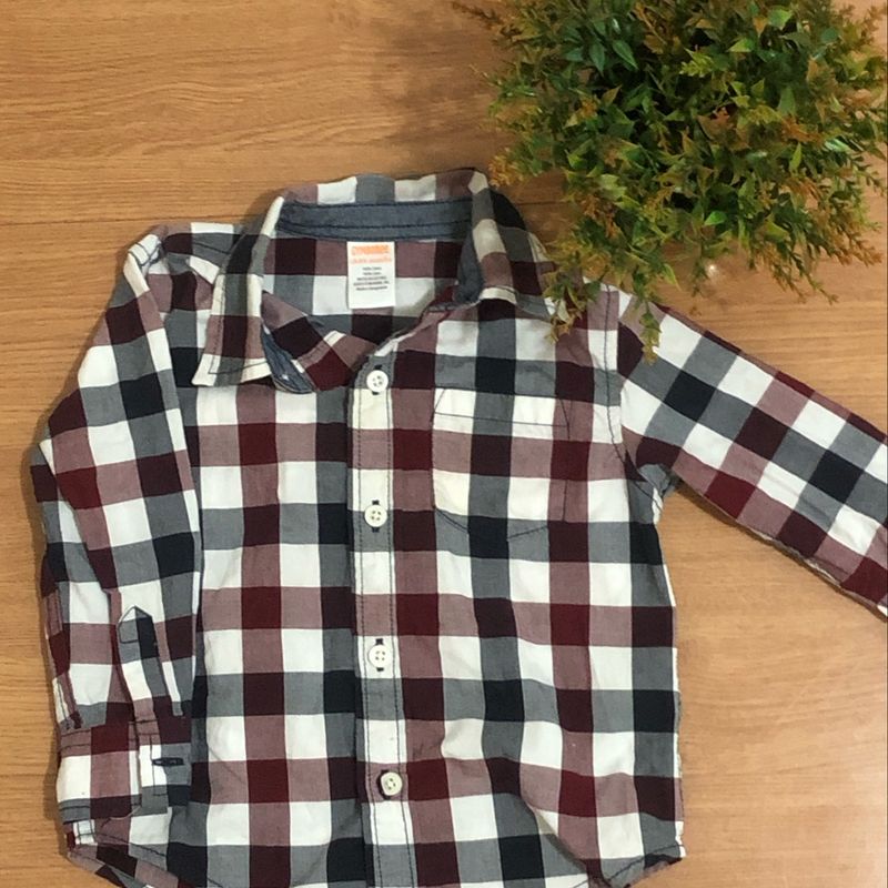 Camisa xadrez masculina para hot sale bebe