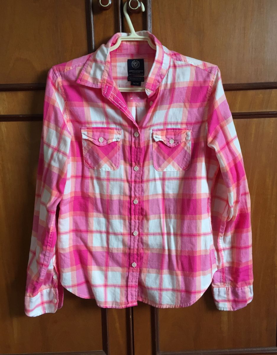camisa xadrez pink