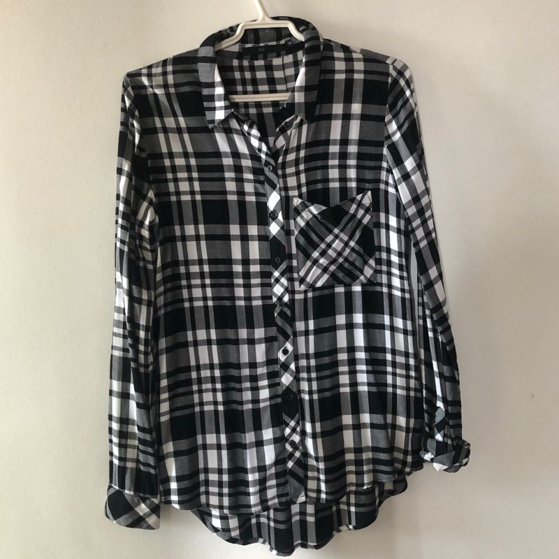 Blusa Xadrez Camisa Preta Feminina Renner Camisa Cropped Em Chalis