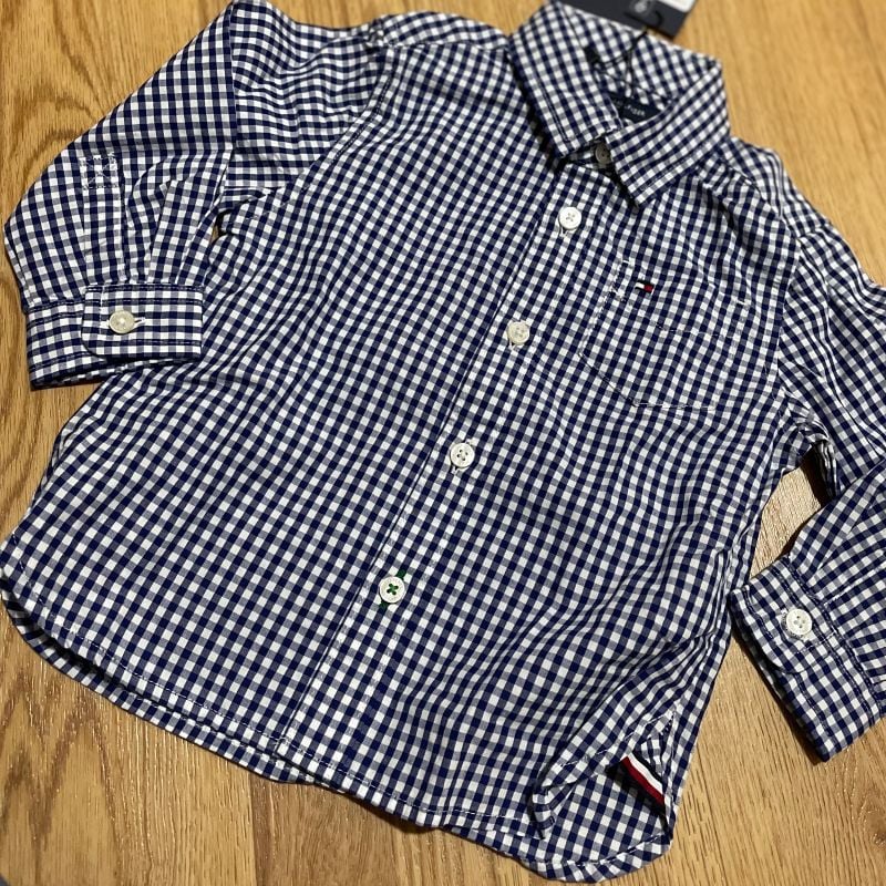 とみー Camisa Xadrez Tommy | Roupa Infantil para Bebê Tommy Hilfiger
