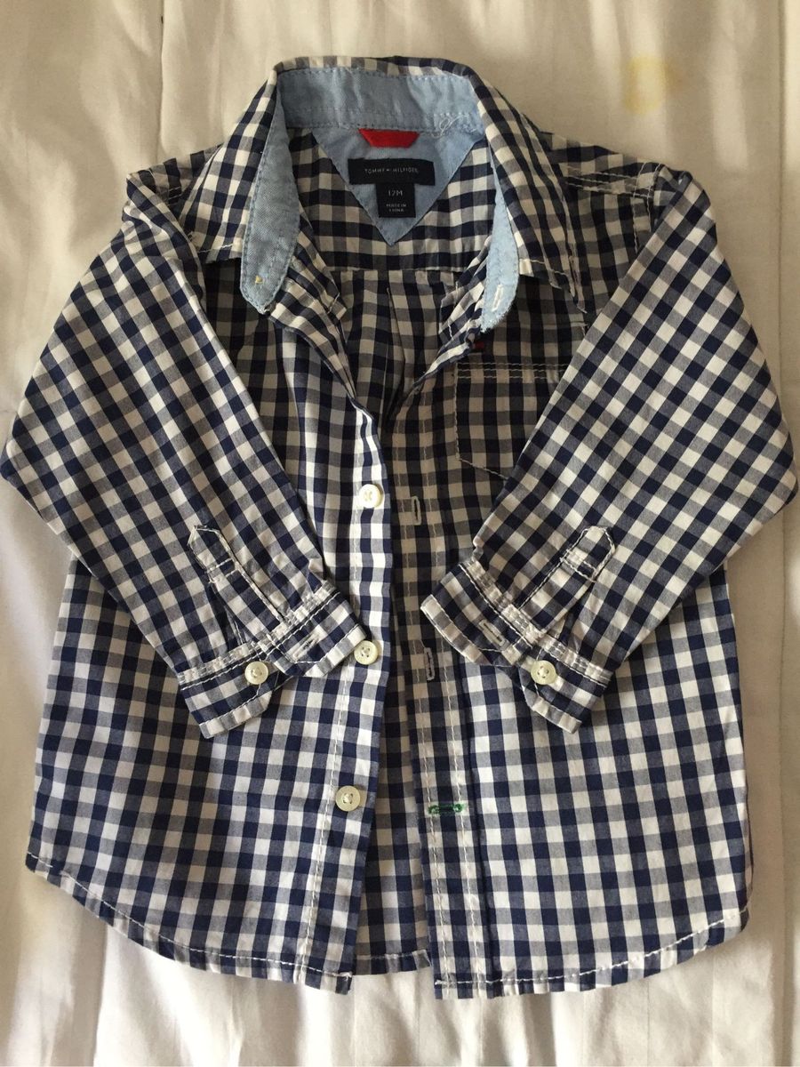 camisa xadrez tommy hilfiger infantil