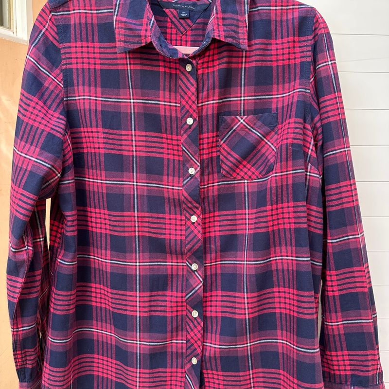 Camisa xadrez feminina tommy hot sale hilfiger