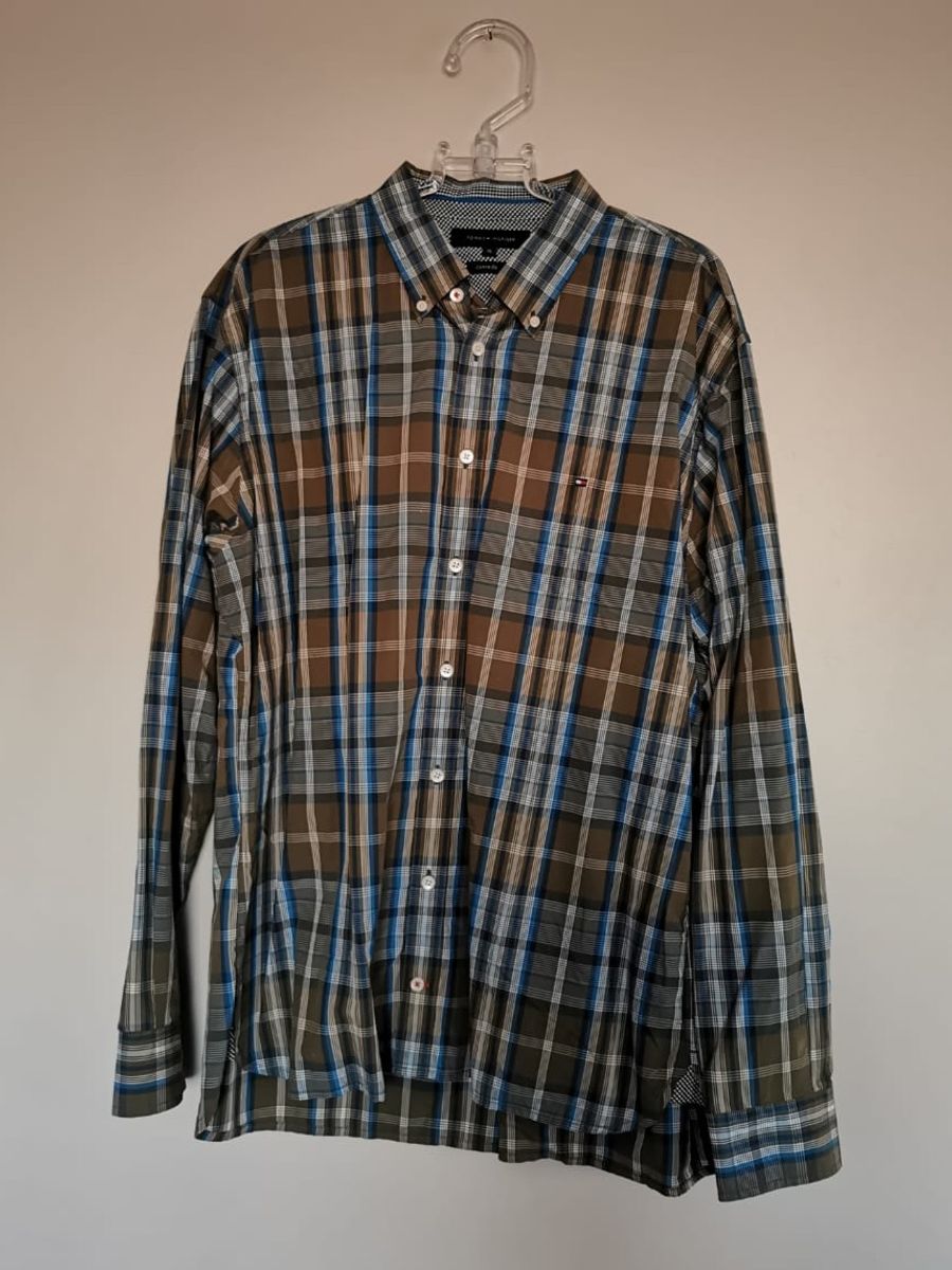 camisa tommy xadrez masculina