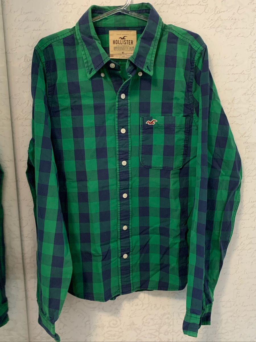 camisa quadriculada verde
