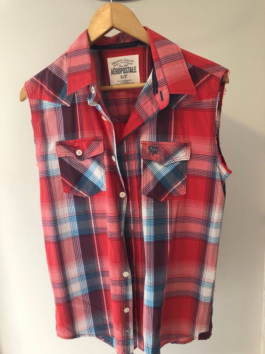 camisa xadrez feminina sem manga