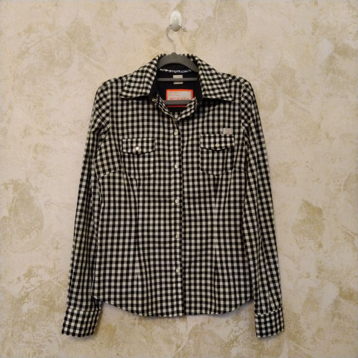 Camisa Xadrez Vichy Preto E Branco Camisa Feminina Moikana Usado 56302730 Enjoei 