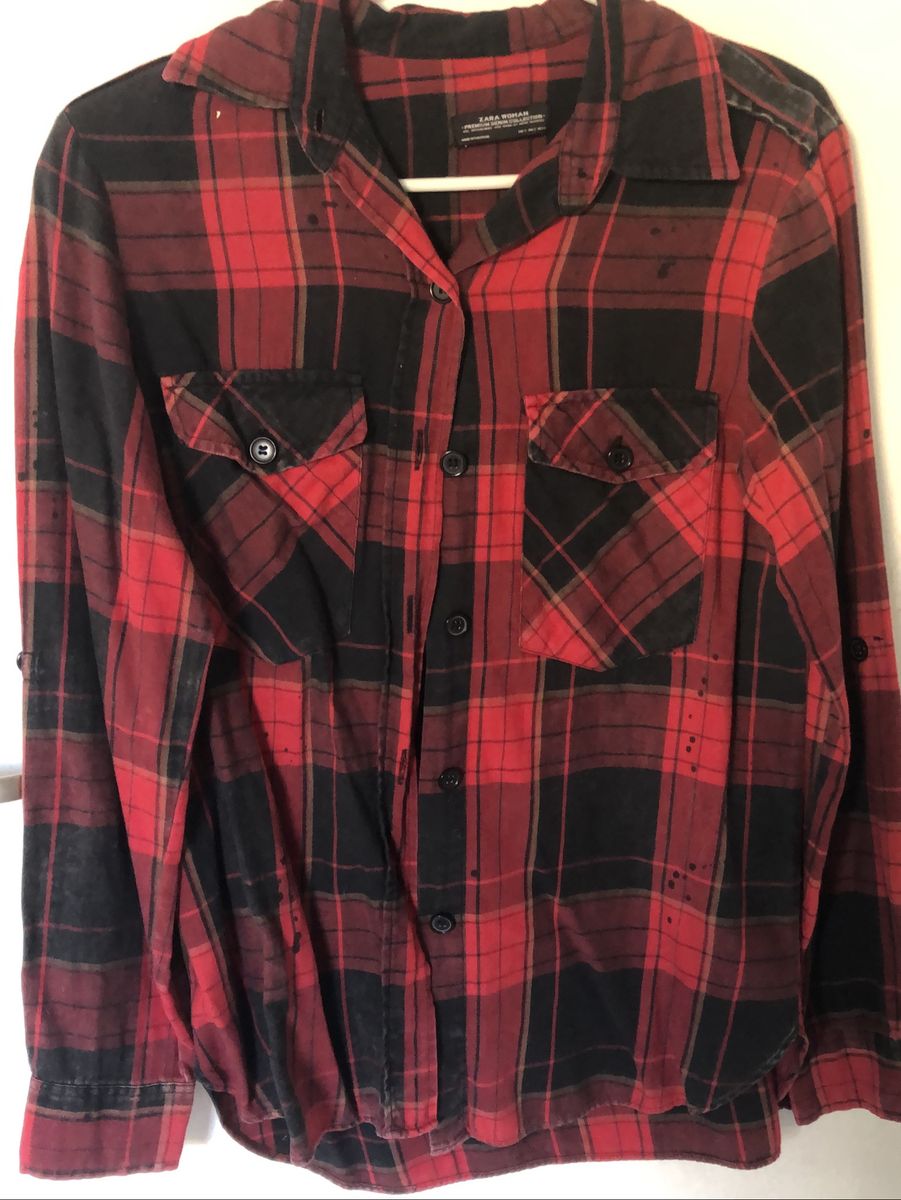 camisa xadrez zara feminina