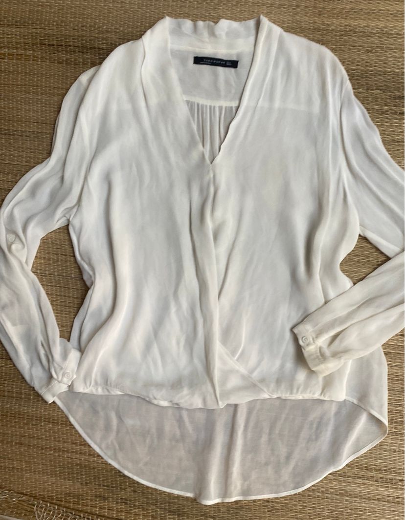 Camisa Zara em Seda | Camisa Feminina Zara Usado 121887763 | enjoei