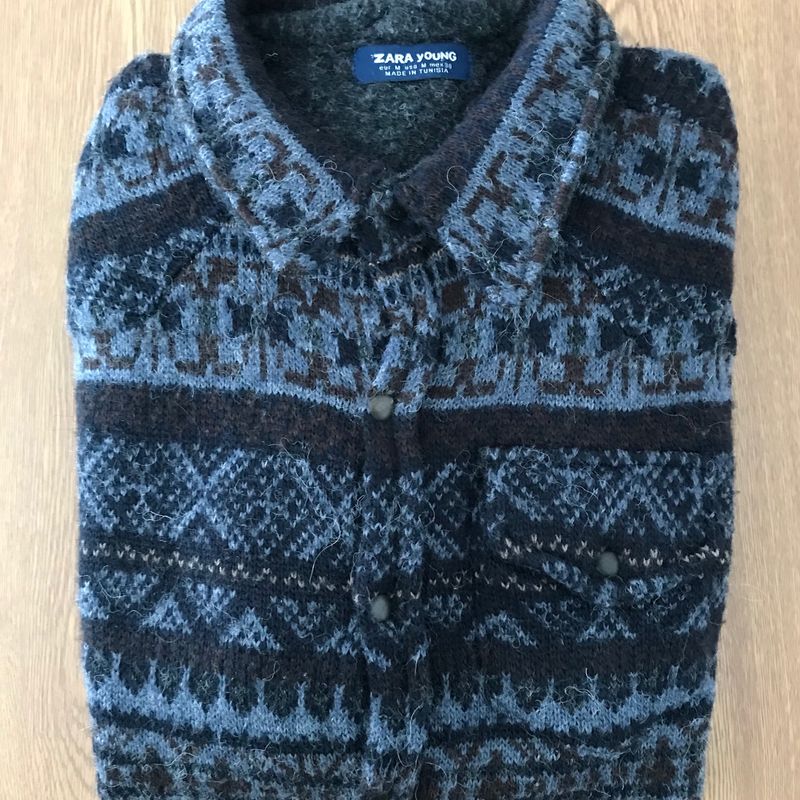 Camisa Zara Estampa Étnica Casaco Masculino Zara Usado 44740046 enjoei