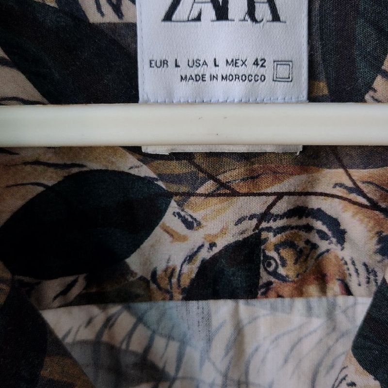 Camisa Zara Estampada com Tigres Camisa Masculina Zara Usado