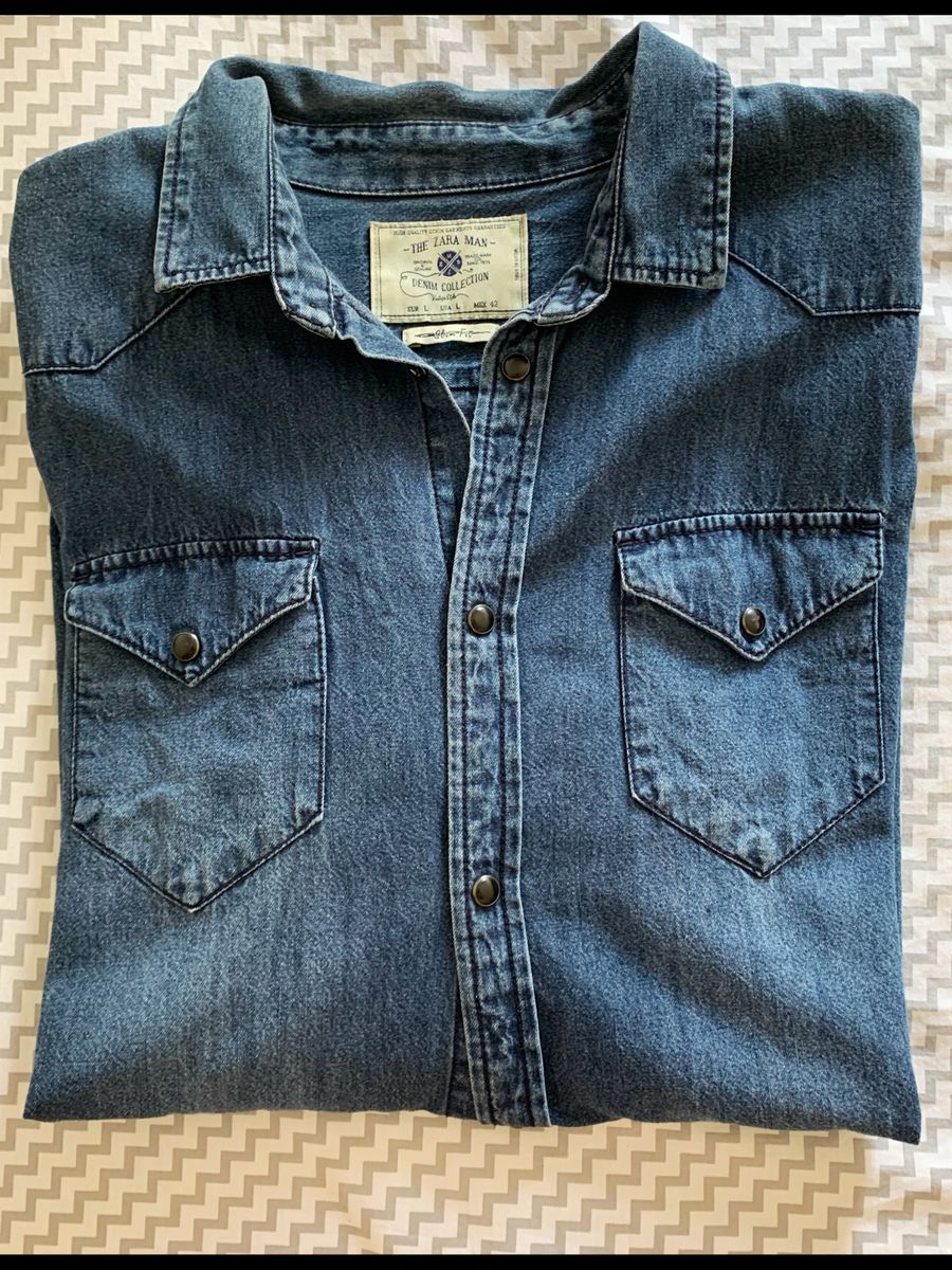 camisa jeans zara masculina