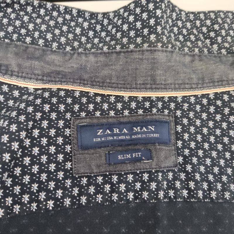 Zara Man Dress Pattern Shirt Size Medium. Slim Fit. Made In Turkey