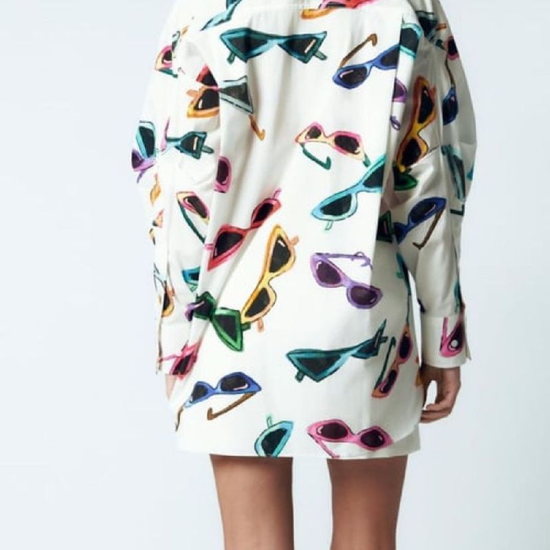Camisa Zara Oversize Estampada Oculos Camisa Feminina Zara Nunca Usado 94418447 enjoei