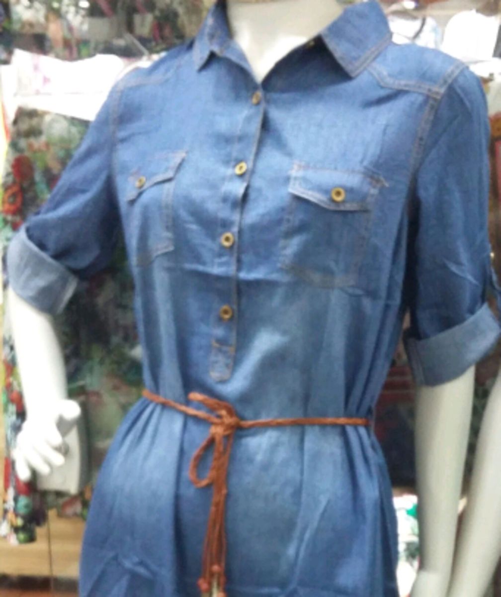 vestido camisetão jeans