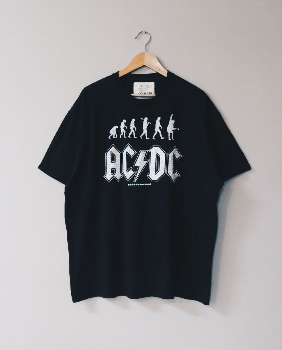 camisa ac dc feminina