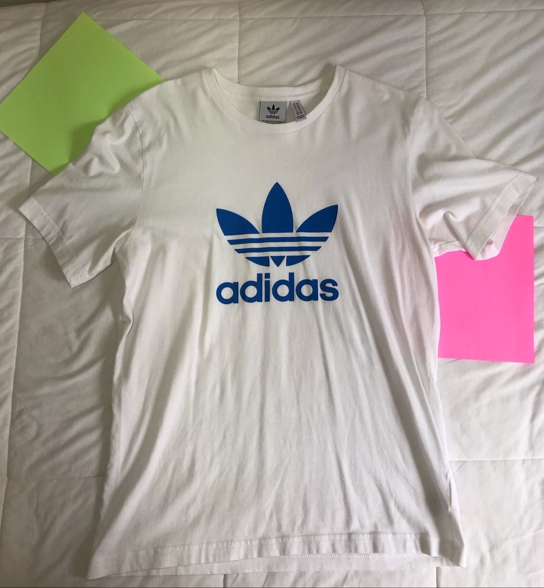 camisa adidas azul e branca