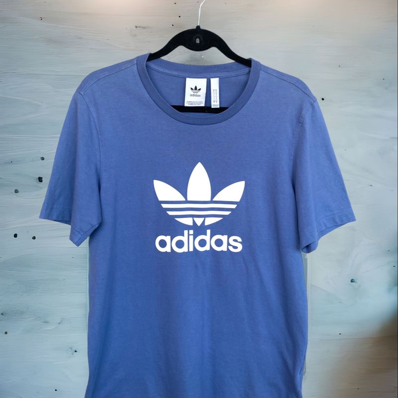 Camiseta Adidas Originals Trefoil Azul Adidas Nunca Usado 82666490 enjoei